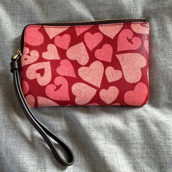Coach Heart Print Wristlet - Picture 2 of 4